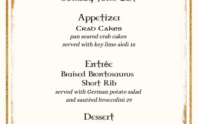 Father’s Day Menu